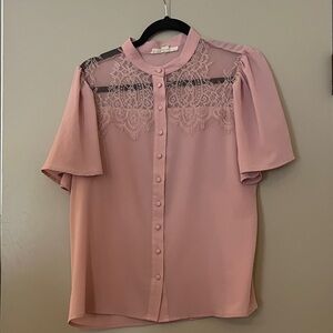 Chic Mauve Lace Women's Blouse
